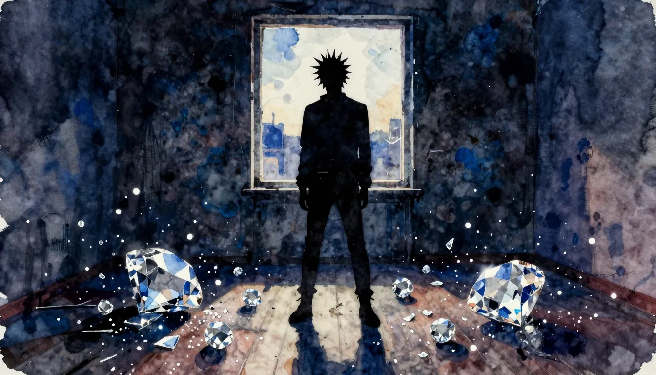 Vibrant watercolor style. Punk rock album cover, silhouette ...