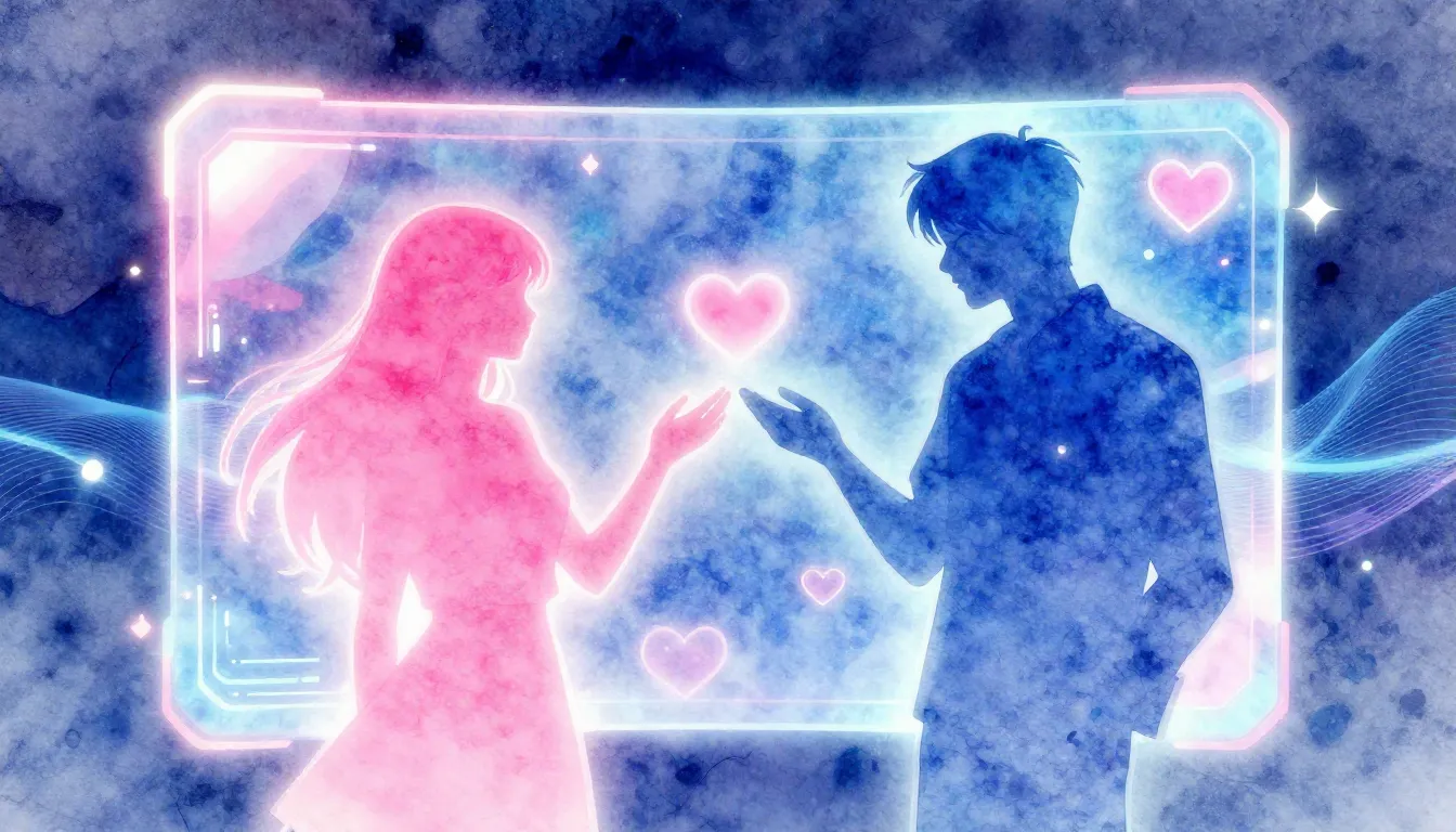 Vibrant watercolor style. K-pop style digital art, a glowing...