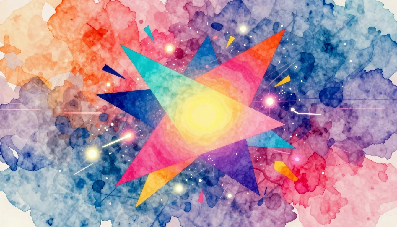 Vibrant watercolor style. Abstract electronic music cover ar...