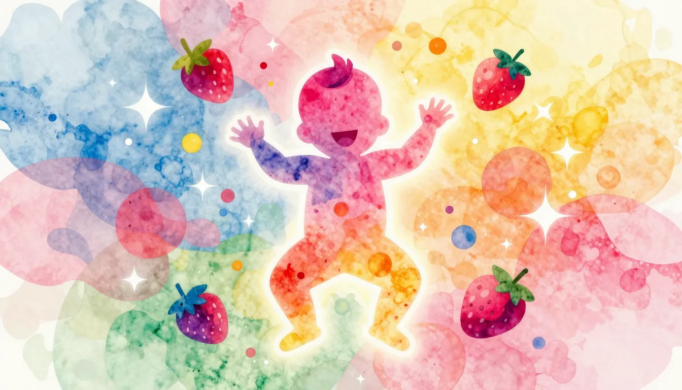 Vibrant watercolor style. A vibrant and joyful dance-pop alb...