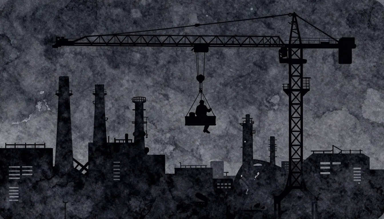 Watercolor style. Silhouette of a huge man being lifted by a...