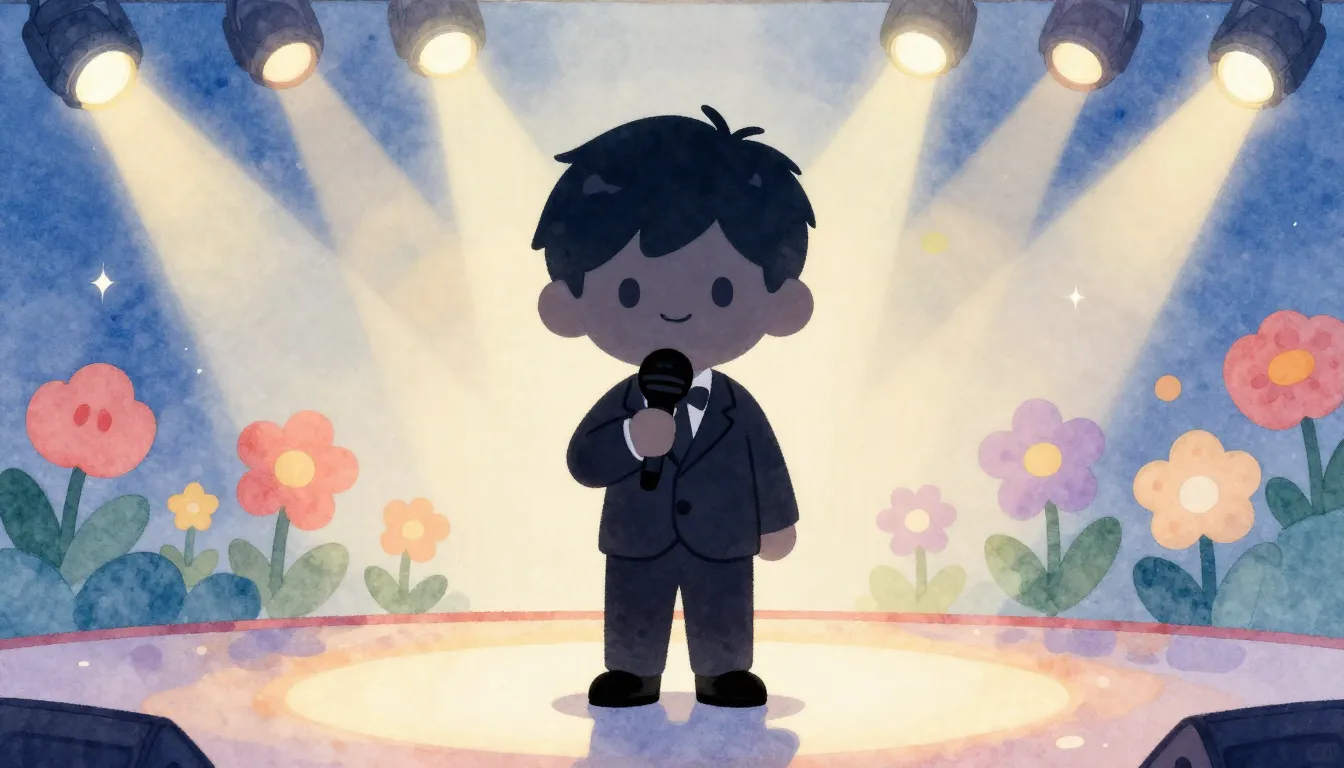 Watercolor style. A cute little boy silhouette in a suit hol...