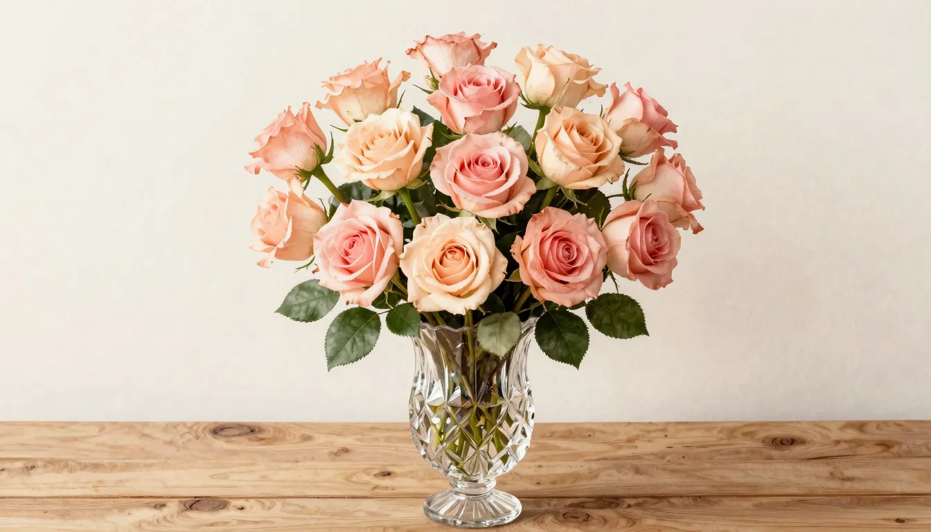 Watercolor style. A beautiful bouquet of 55 blooming roses i...