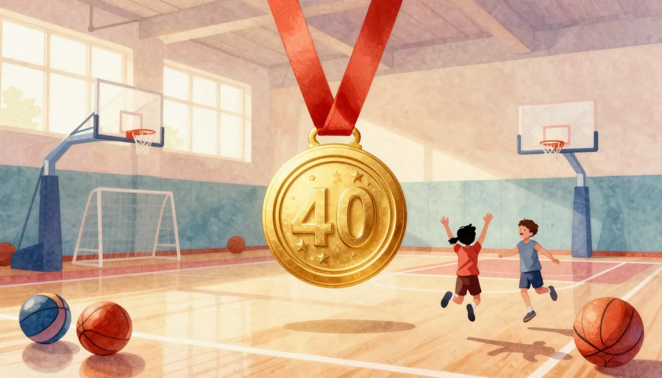 Watercolor style. A bright gymnasium with sports equipment, ...