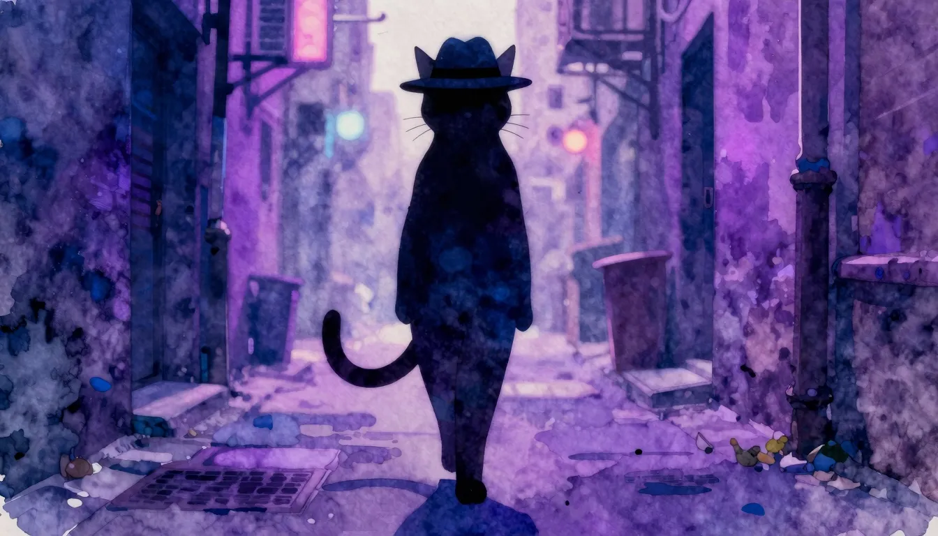 Vibrant watercolor style. A sleek silhouette of a stylish ca...