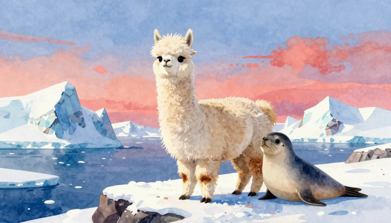 Vibrant watercolor style. A cute, fluffy hybrid creature tha...