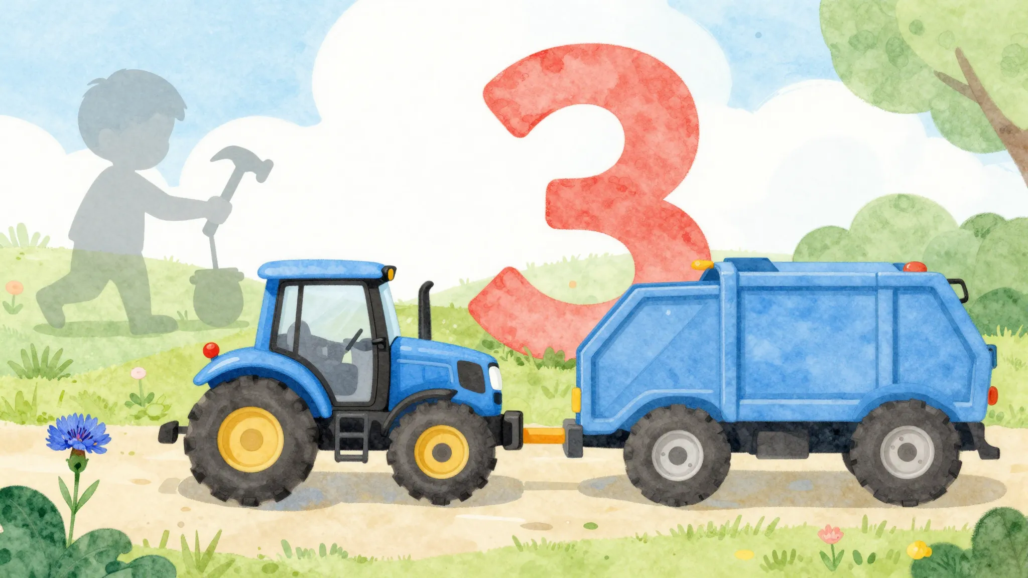 Vibrant watercolor style. A cheerful illustration for a chil...