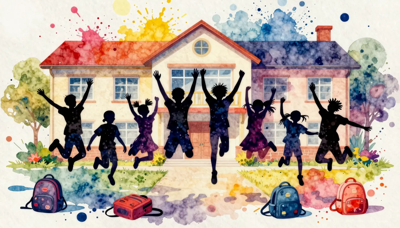 Vibrant watercolor style. Punk rock style album cover, a sil...