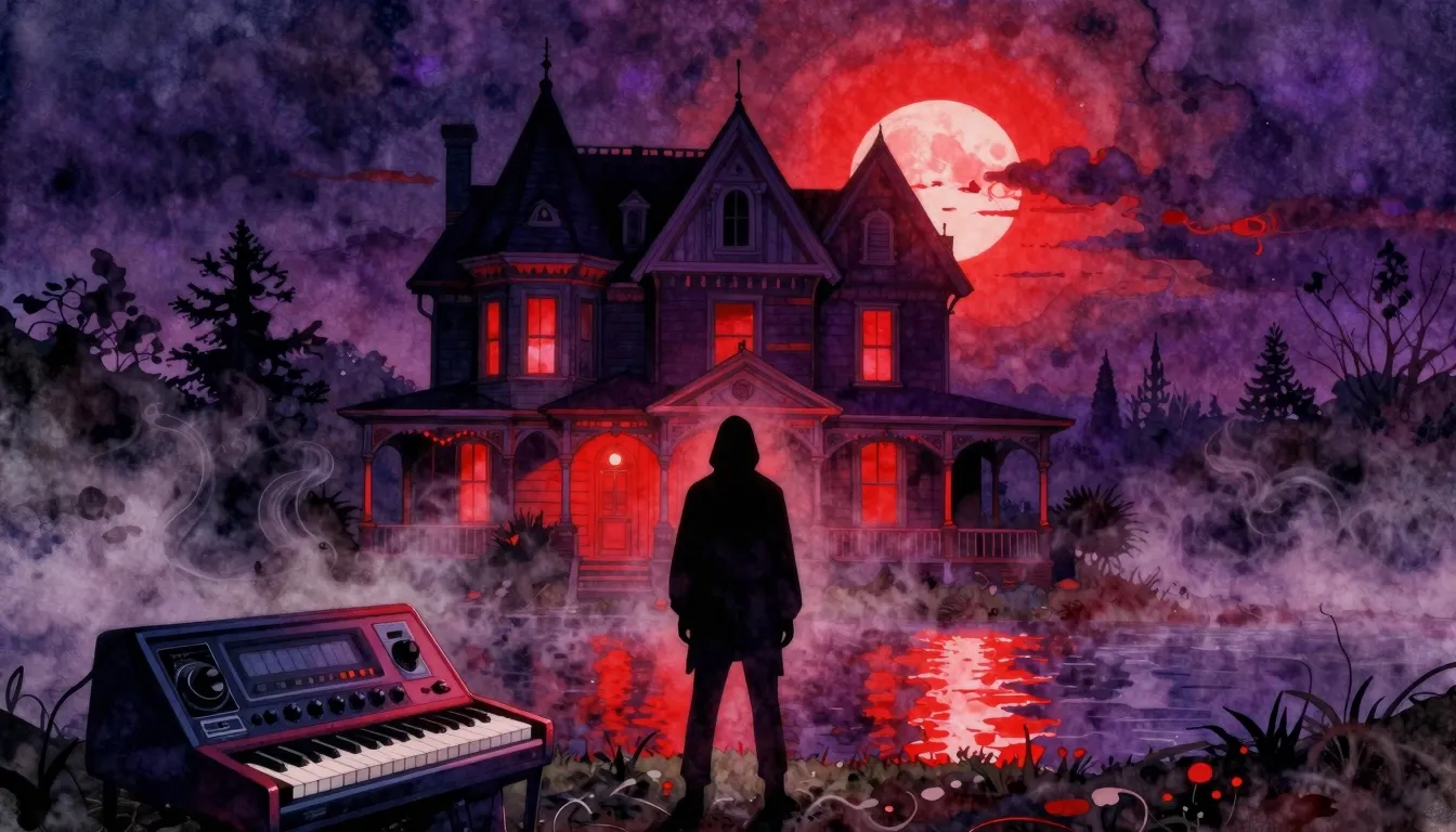 Vibrant watercolor style. Dark cinematic drum and bass album...