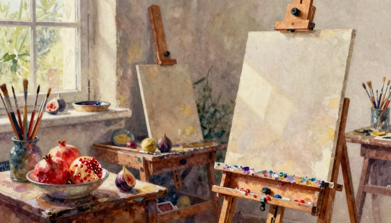 Vibrant watercolor style. An artistic oil painting of a pain...
