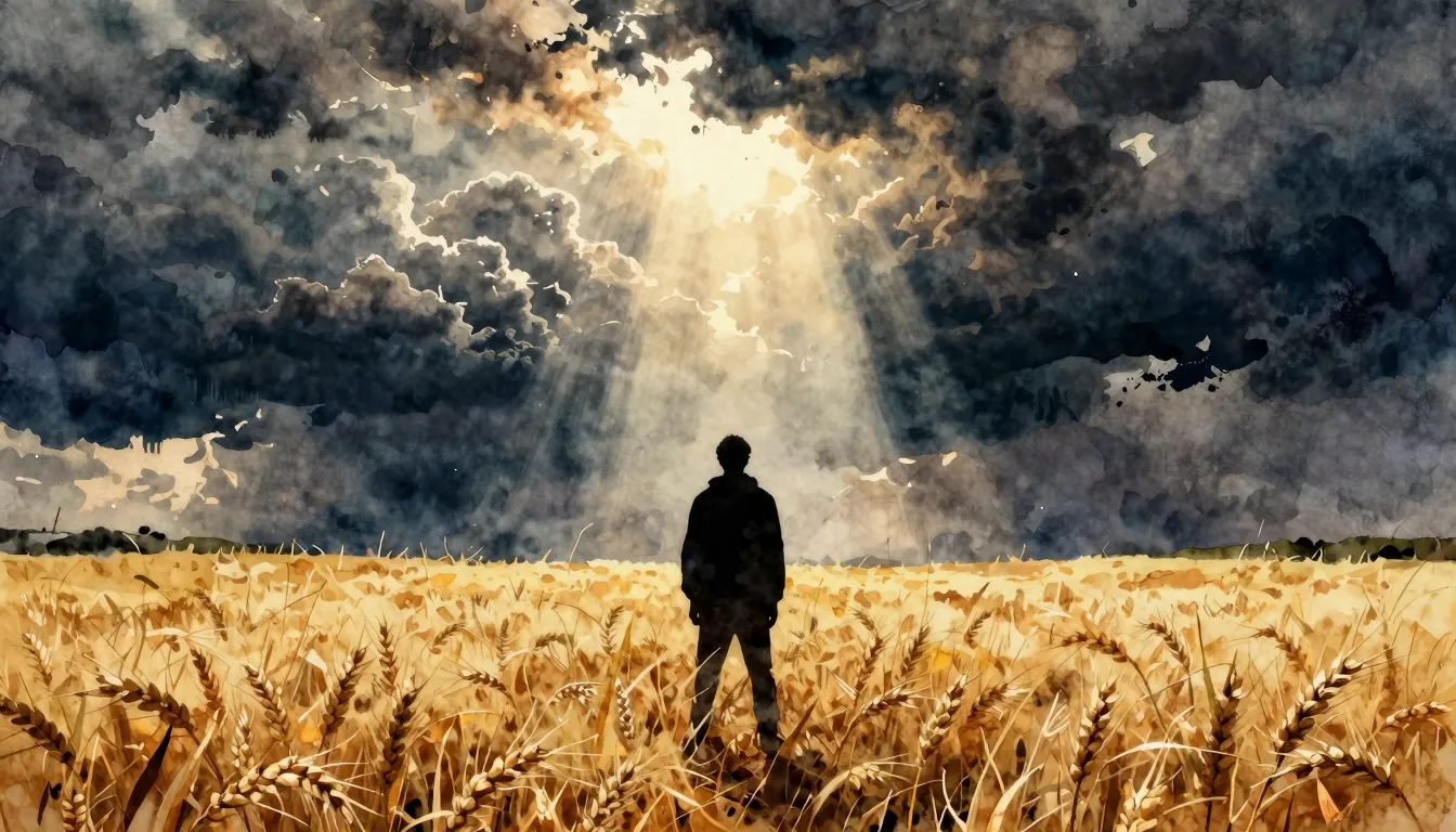 Vibrant watercolor style. A cinematic, gritty, and powerful ...