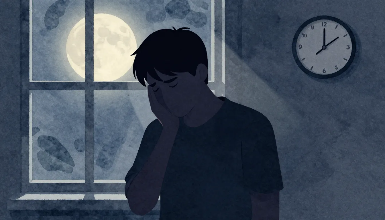 Watercolor style. A dark silhouette of a person holding thei...