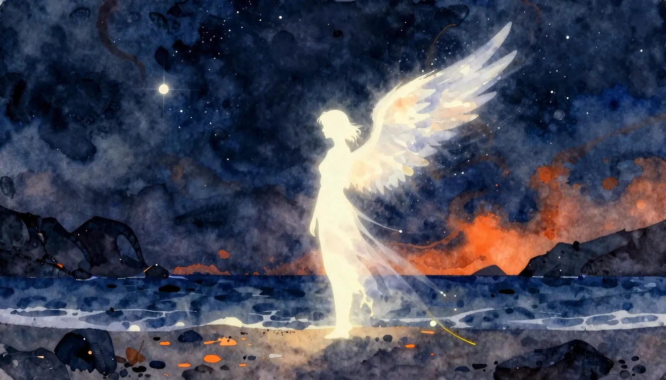 Vibrant watercolor style. A dark, atmospheric rock album cov...