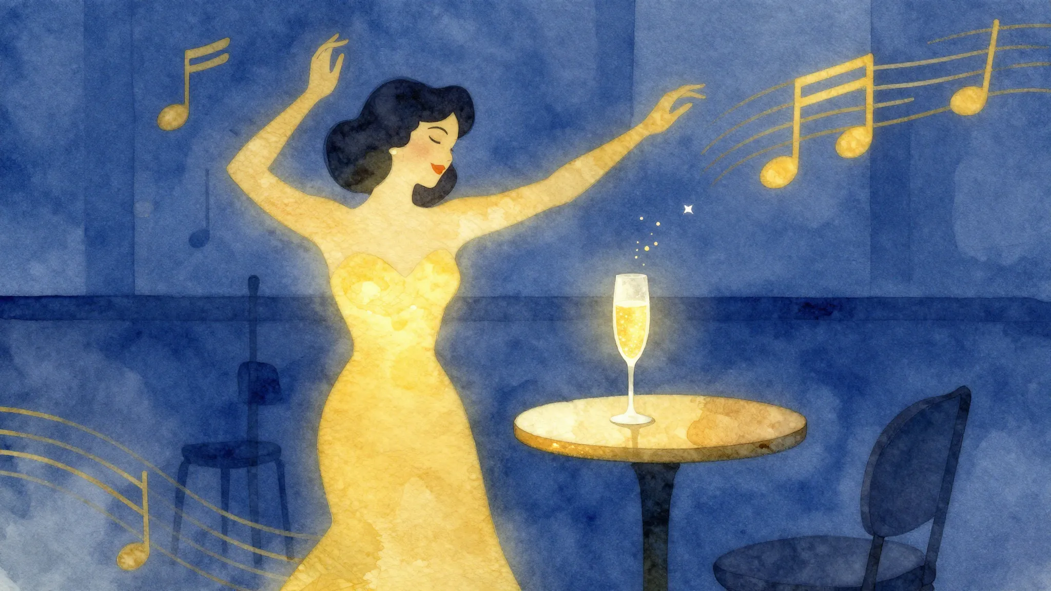 Vibrant watercolor style. Minimalist jazz album cover, a sty...