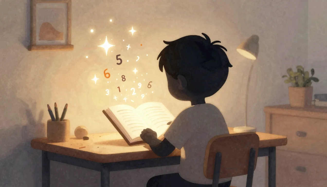 Watercolor style. Silhouette of a child sitting at a desk wi...
