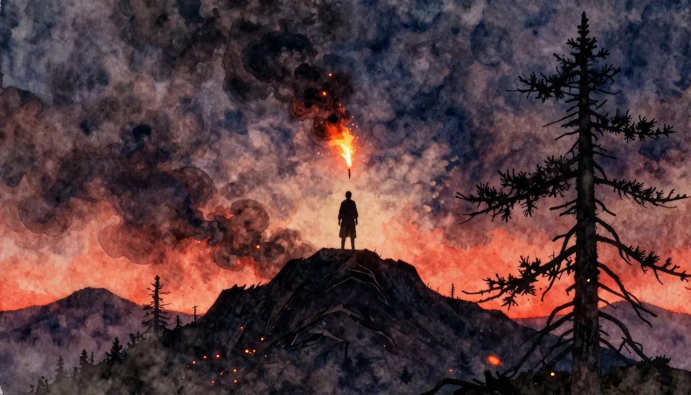 Vibrant watercolor style. Cinematic rock opera album cover, ...