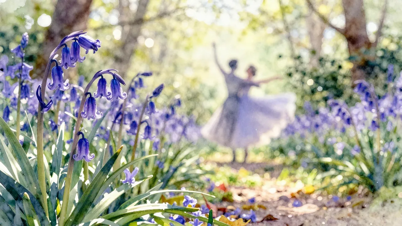 Vibrant watercolor style. A beautiful garden in spring with ...