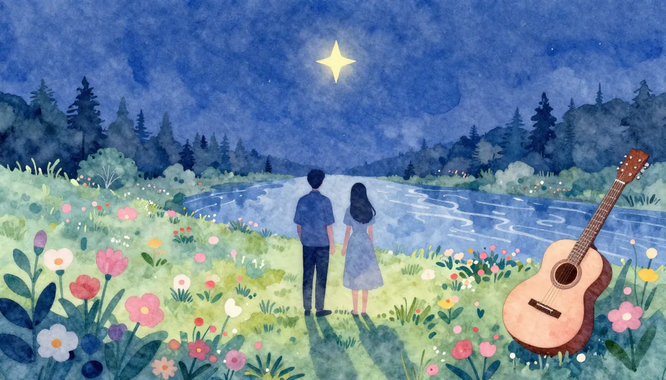 Vibrant watercolor style. Minimalist indie album cover, a si...