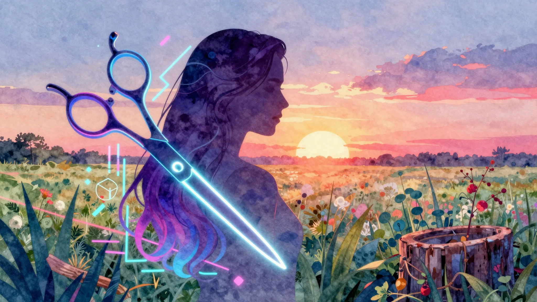 Vibrant watercolor style. Electronic music album cover, abst...