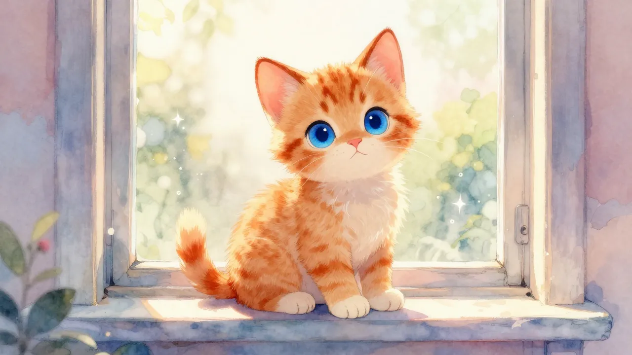 Vibrant watercolor style. A whimsical illustration of a smal...