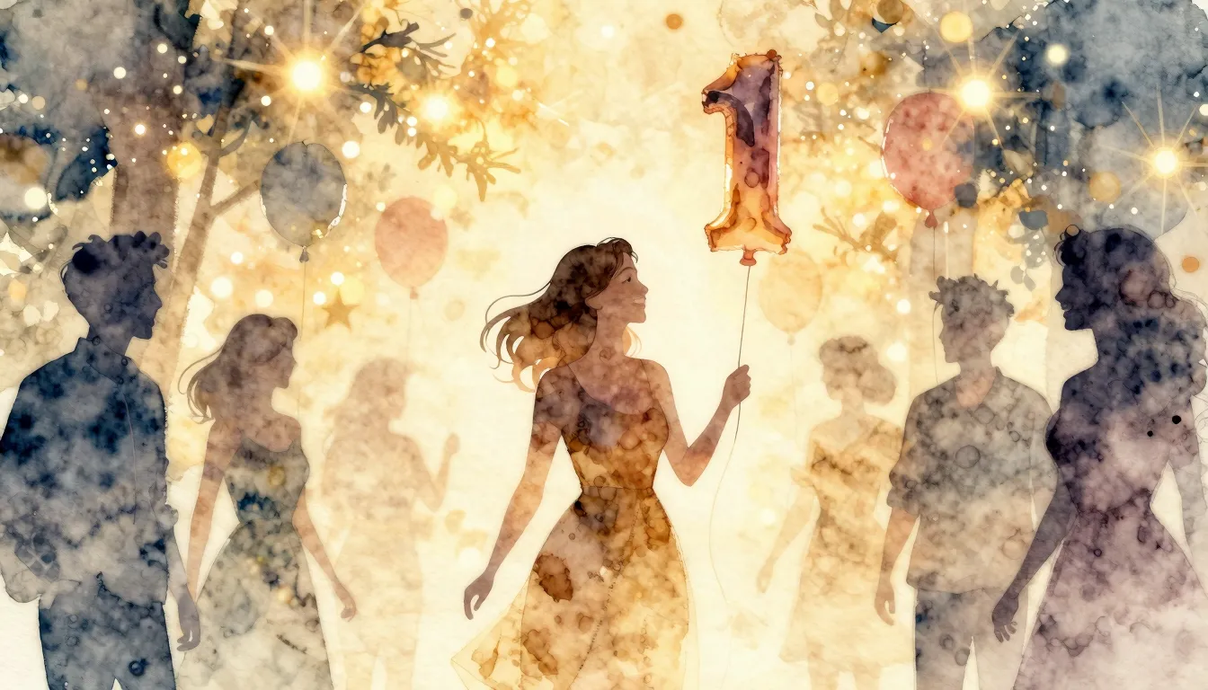 Watercolor style. A beautiful festive background with a silh...