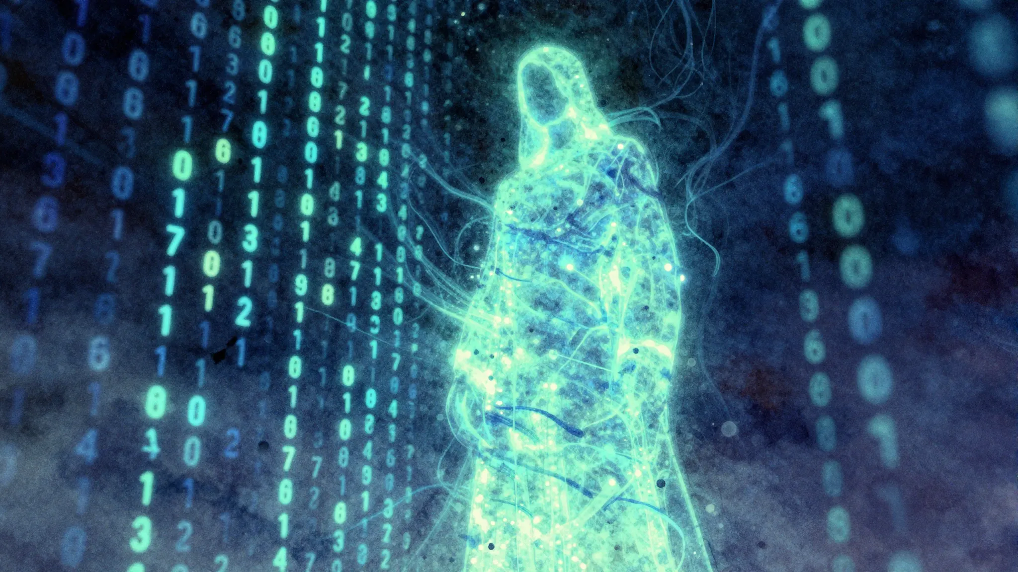 Vibrant watercolor style. Abstract digital art, a mysterious...