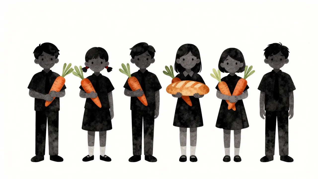 Watercolor style. Silhouette of students standing in a line,...