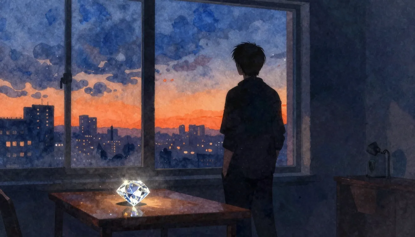 Vibrant watercolor style. A silhouette of a person standing ...