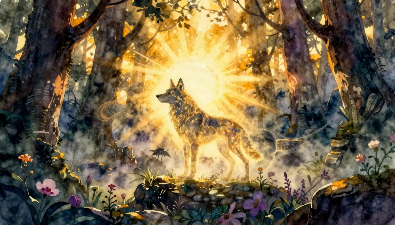 Vibrant watercolor style. Cinematic rock ballad album cover,...