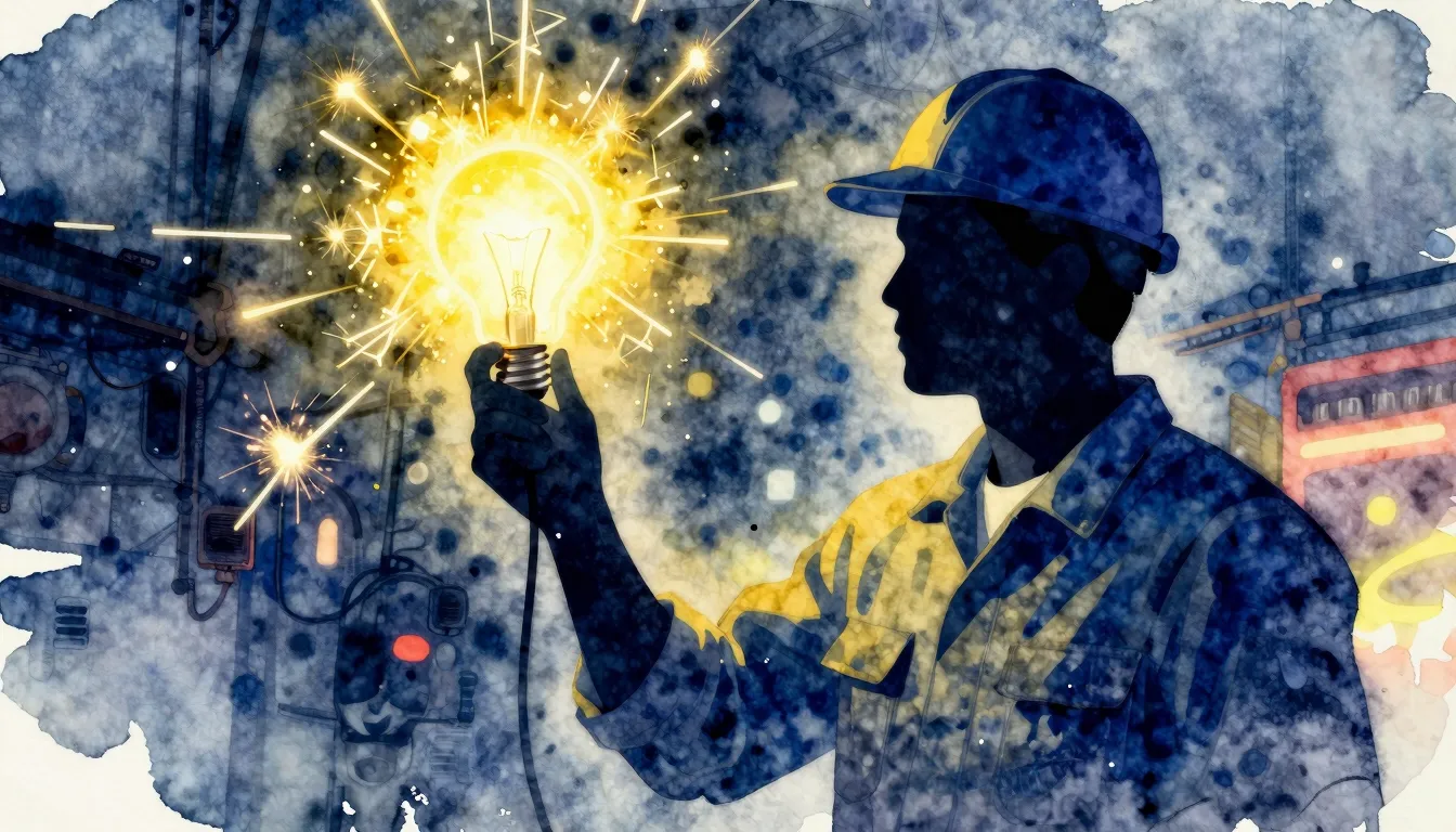 Vibrant watercolor style. A stylized silhouette of a profess...