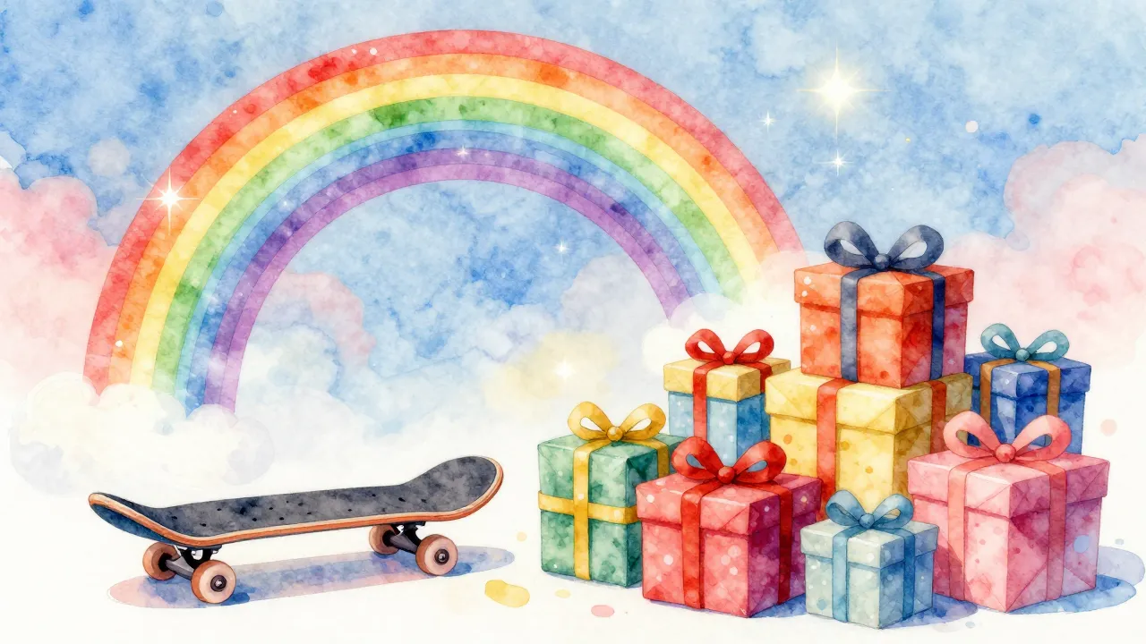 Vibrant watercolor style. A whimsical and colorful birthday ...