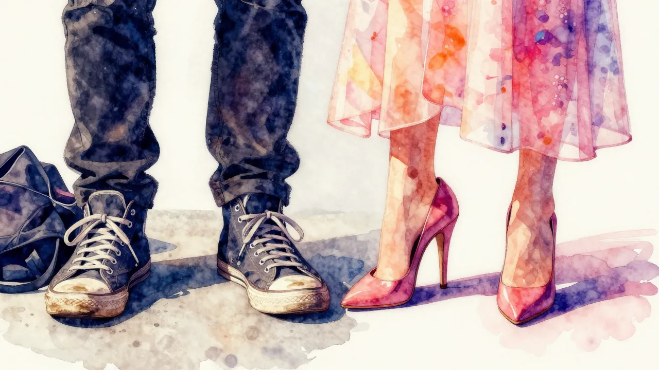 Vibrant watercolor style. A split-screen artistic compositio...