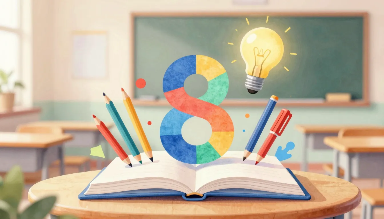 Vibrant watercolor style. A vibrant and modern school-themed...