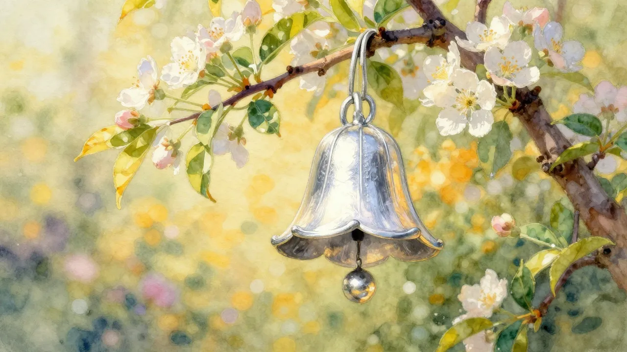 Vibrant watercolor style. A serene garden scene with a delic...