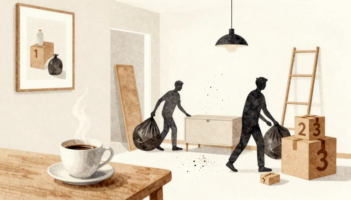 Watercolor style. A cozy morning room with a coffee cup on a...