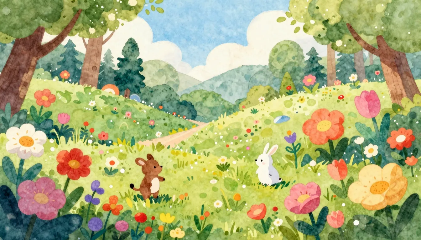 Vibrant watercolor style. Bright colorful illustration of bl...