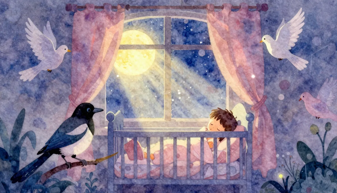 Vibrant watercolor style. A cozy, dreamy illustration of a n...