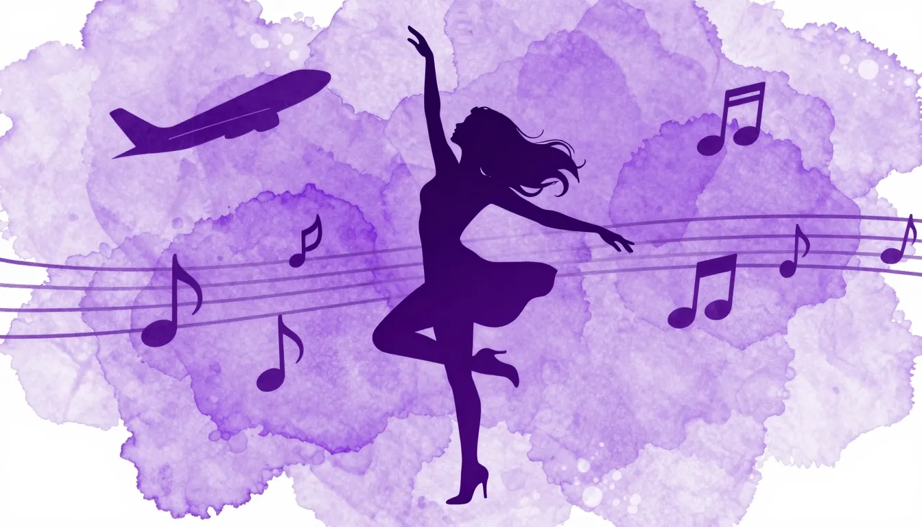 Watercolor style. Silhouette of a woman dancing gracefully, ...