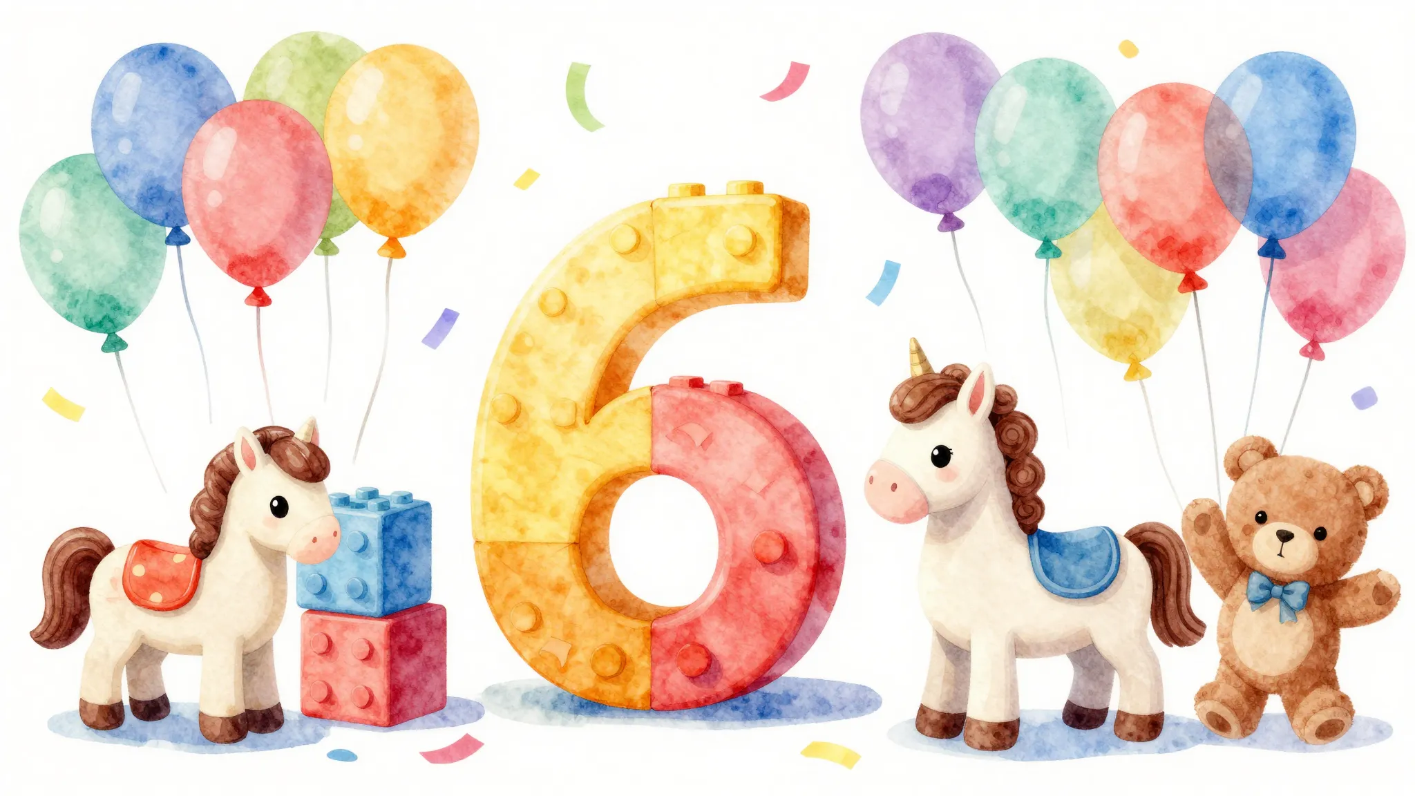 Vibrant watercolor style. A vibrant and joyful birthday cele...