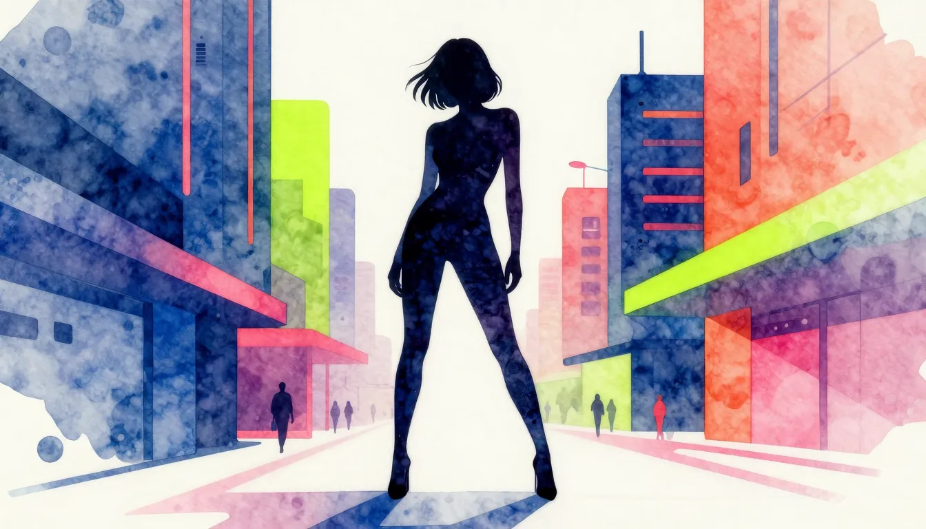 Vibrant watercolor style. Minimalist rap album cover, a slee...