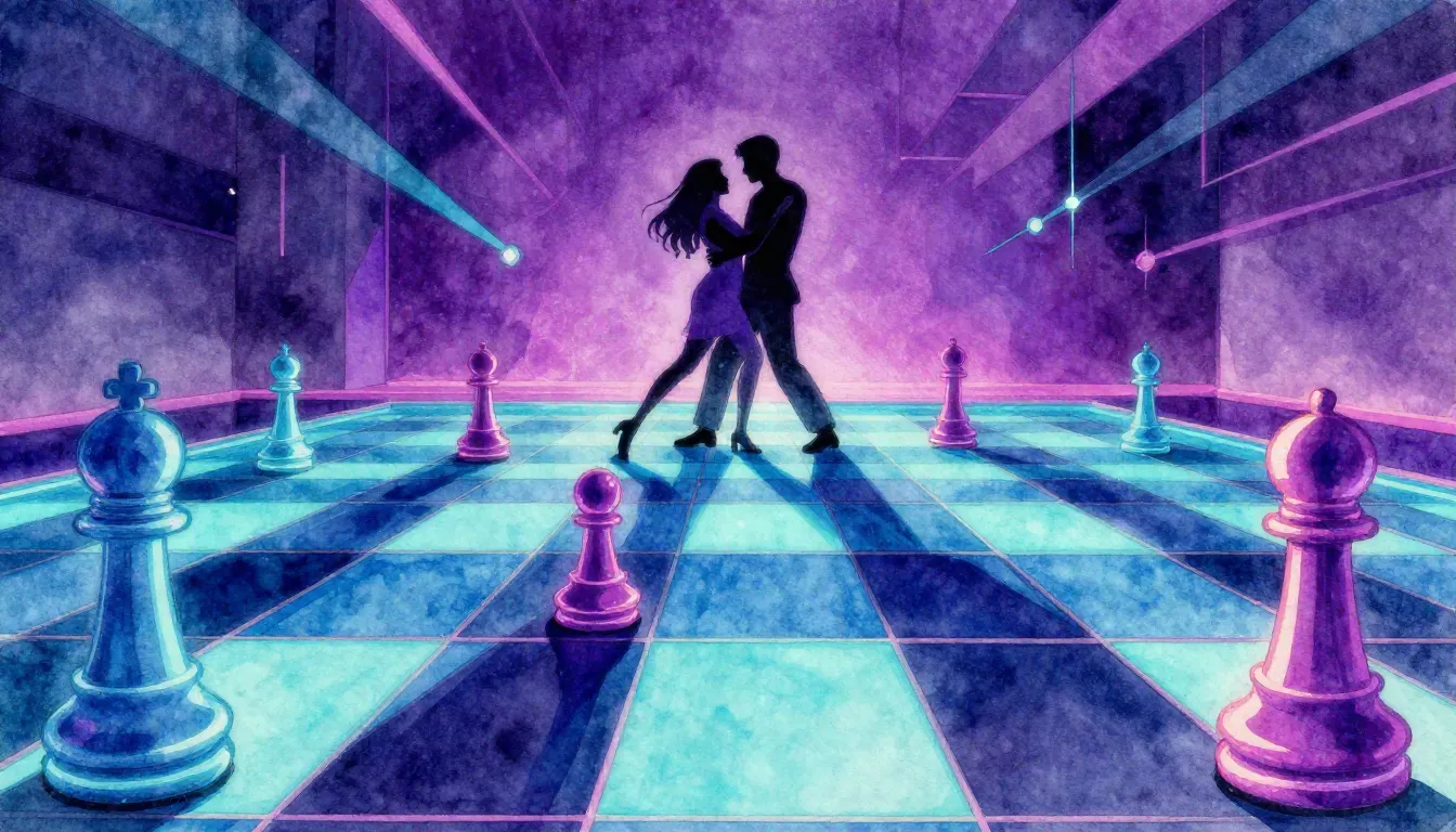 Vibrant watercolor style. Retro disco style album cover, neo...