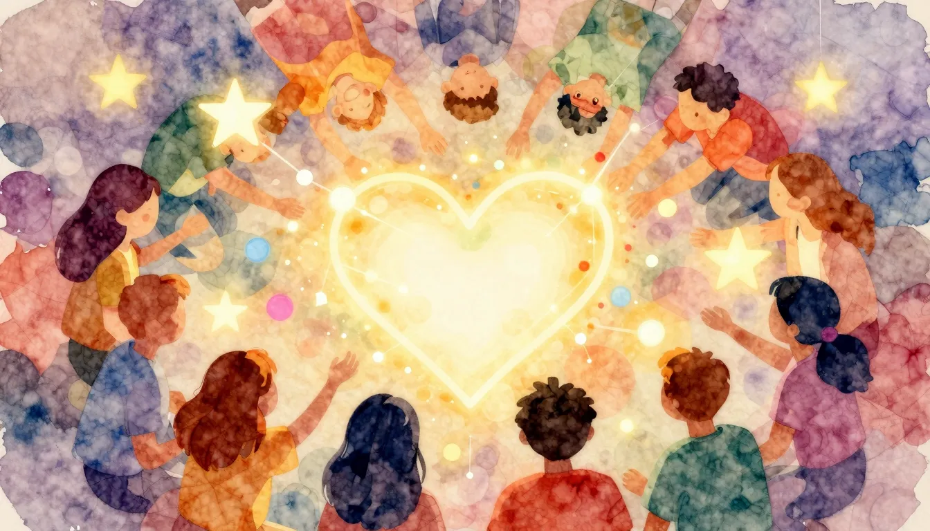Vibrant watercolor style. A warm, vibrant, and abstract illu...