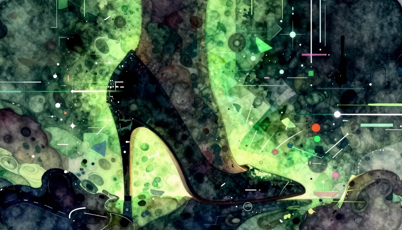 Vibrant watercolor style. Abstract IDM album cover, a sleek ...