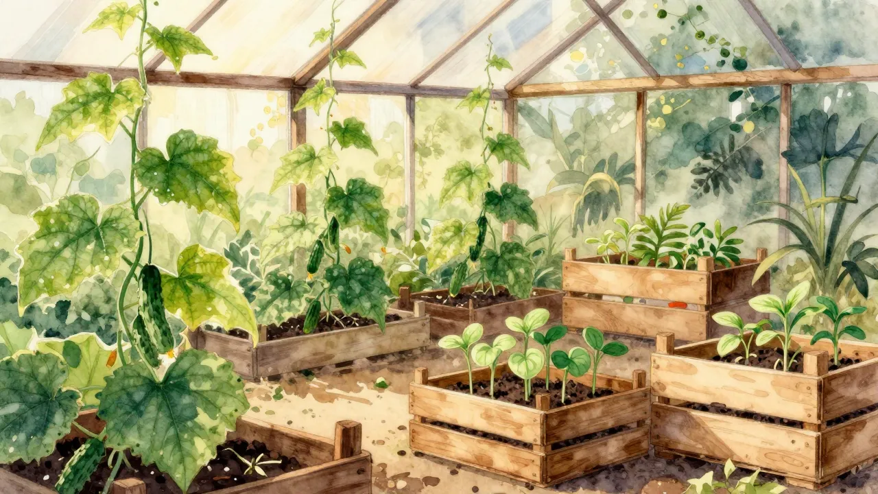 Vibrant watercolor style. A rustic folk-style illustration o...