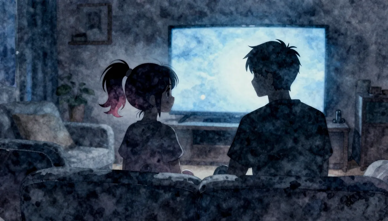 Watercolor style. Silhouette of a girl with spiky hair trans...