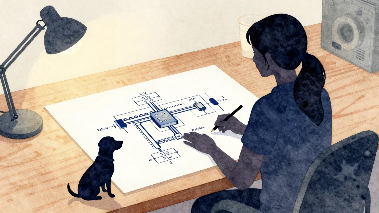 Watercolor style. A cozy office desk with a silhouette of a ...