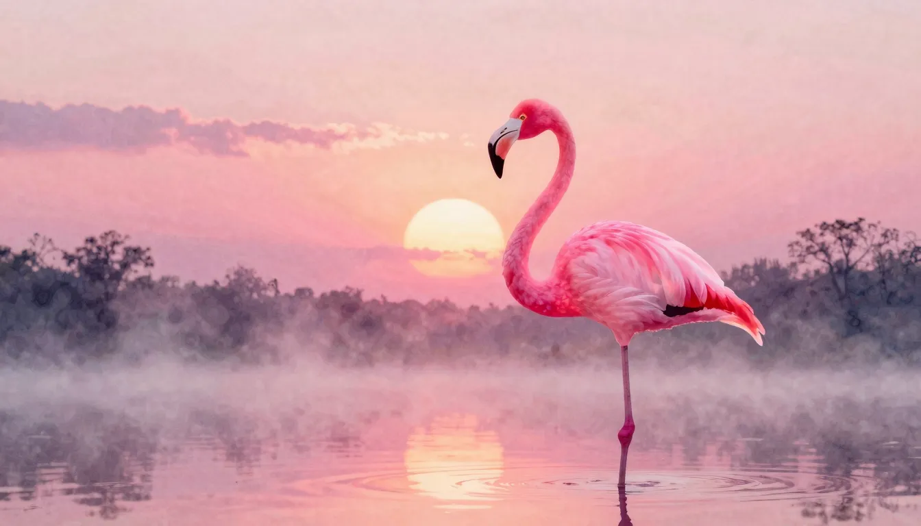 Vibrant watercolor style. A surreal dreamlike landscape at d...