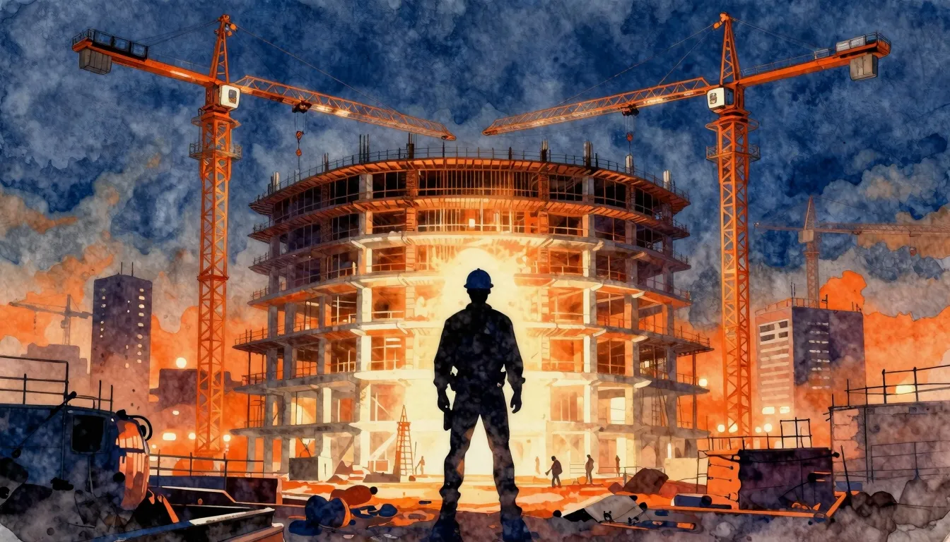 Vibrant watercolor style. Modern rap album cover, industrial...