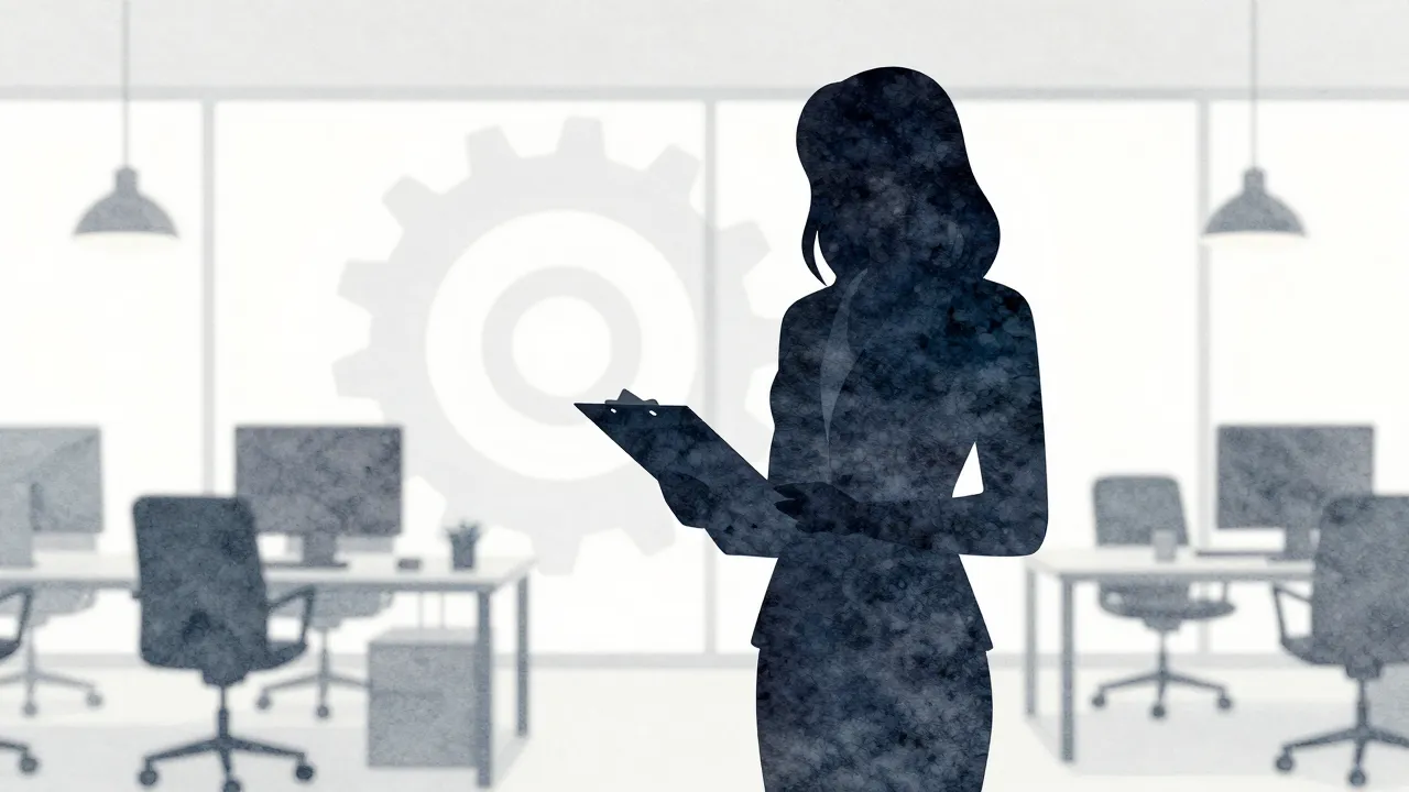 Watercolor style. A silhouette of a woman standing confident...
