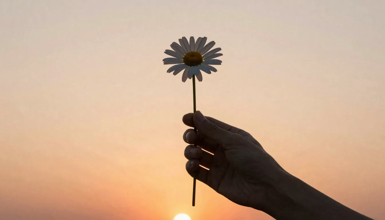 Watercolor style. A simple silhouette of a hand holding a si...